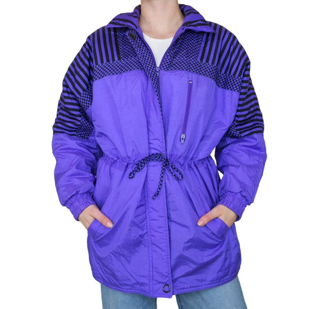 Vintage 80s Dani Colby Purple Windbreaker Coat